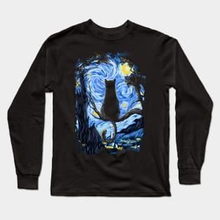 Cat  Starry Night Long Sleeve T-Shirt